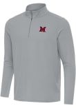 Main image for Mens Miami RedHawks Ash Antigua Intent Qtr Zip Pullover
