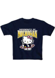 Main image for Girls Michigan Wolverines Navy Blue Blue 84 Hello Kitty Team Wordmark Short Sleeve T-Shirt