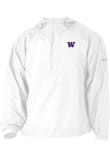 Main image for Mens Washington Huskies White Columbia Heat Seal Prodigy Qtr Zip Pullover