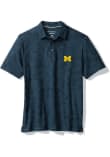 Main image for Mens Michigan Wolverines Navy Blue Tommy Bahama Palm Fresco Short Sleeve Fashion Polo