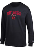 Main image for Mens Rutgers Scarlet Knights Black Champion Script Mom Jersey Tee