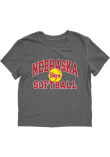 Main image for Nebraska Cornhuskers Black Blue 84 Brushback Softball Short Sleeve T-Shirt