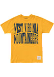 Main image for West Virginia Mountaineers Gold Original Retro Brand Vintage Arch Name Short Sleeve Fashion T Shir..