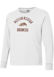 Main image for Youth Western Michigan Broncos White ComfortWash Arch Mascot Garment Dyed Long Sleeve T-Shirt