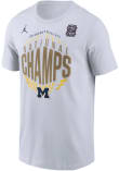 Main image for Michigan Wolverines White Nike 2026 Men's Basketball National Champions Locker Room Short Sleeve T..