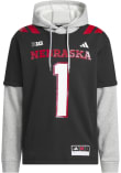 Main image for Mens Nebraska Cornhuskers Black Adidas Strategy Our Red Burns Brighter Hooded Sweatshirt