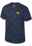 Main image for Michigan Wolverines Navy Blue Colosseum Fremen Palm Short Sleeve Fashion T Shirt