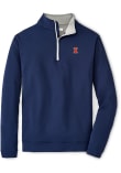 Main image for Mens Illinois Fighting Illini Navy Blue Peter Millar Perth Qtr Zip Pullover