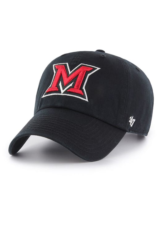 Miami University RedHawks ’47 Clean Up Adjustable Hat — Black