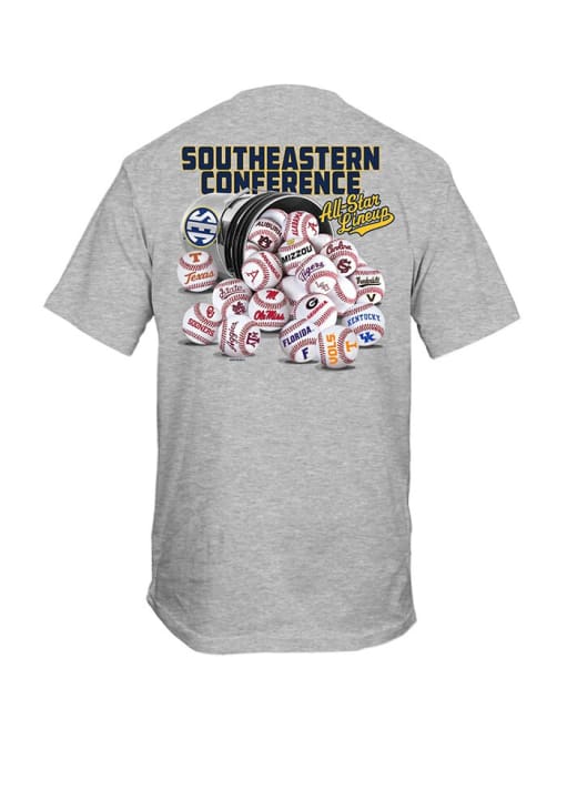 SEC HEATHER GREY Bucket of Baseballs Short Sleeve T Shirt - 10060104