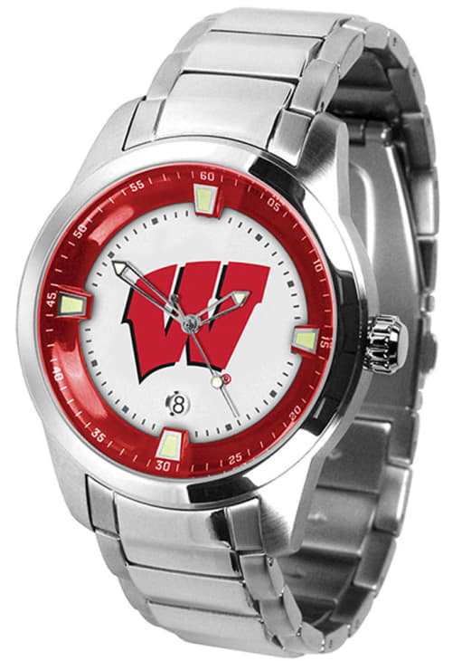 Wisconsin Badgers Titan Stainless Steel Watch - SILVER