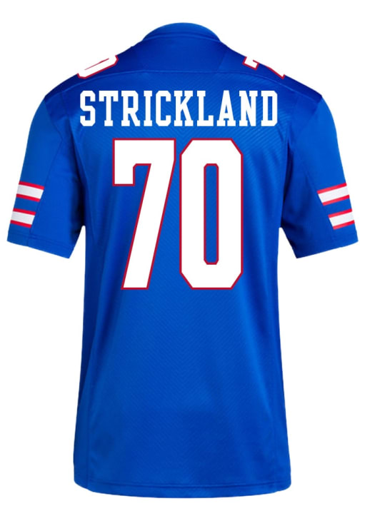 K＊K ブライス♡ユニフォーム Jason Strickland Kansas Jayhawks ROYAL NIL Replica Name And Number