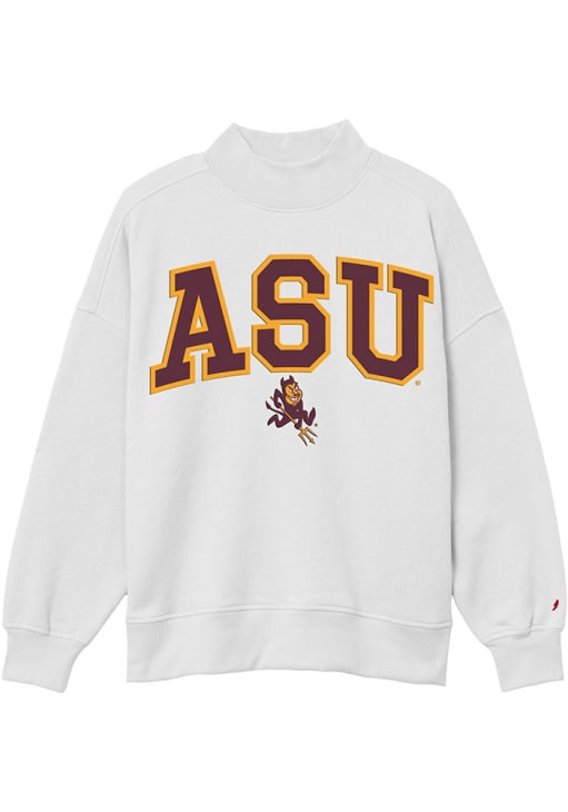Arizona State Sun Devils Womens White Diana Mock Neck Long Sleeve