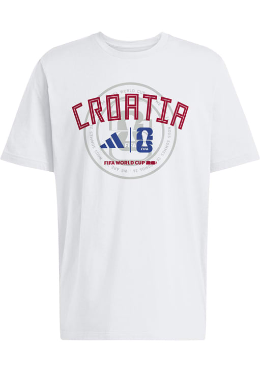 Adidas Croatia National Team White Qualifer Short Sleeve T Shirt