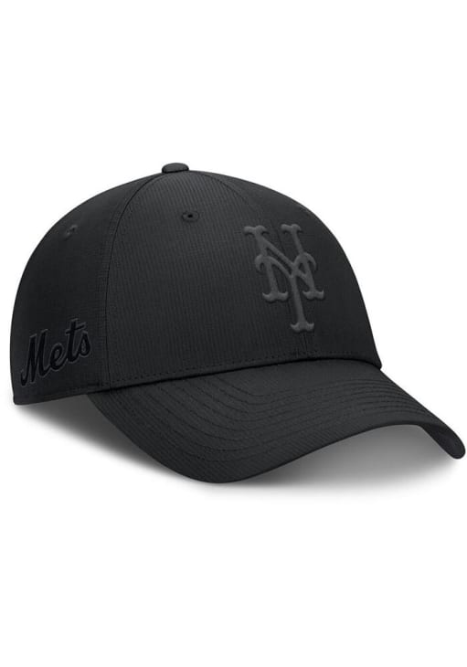 Nike New York Mets BLACK Tonal Ripstop Club Structured Adjustable