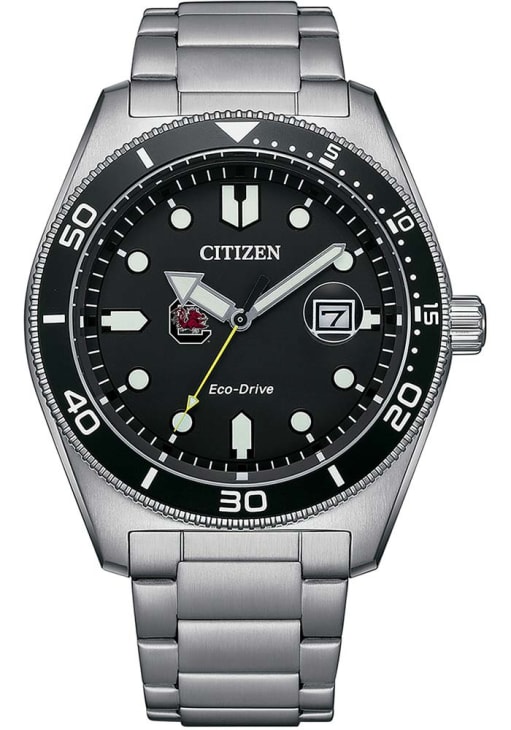 South Carolina Gamecocks SILVERGREY Eco-Drive Watch - 1281129