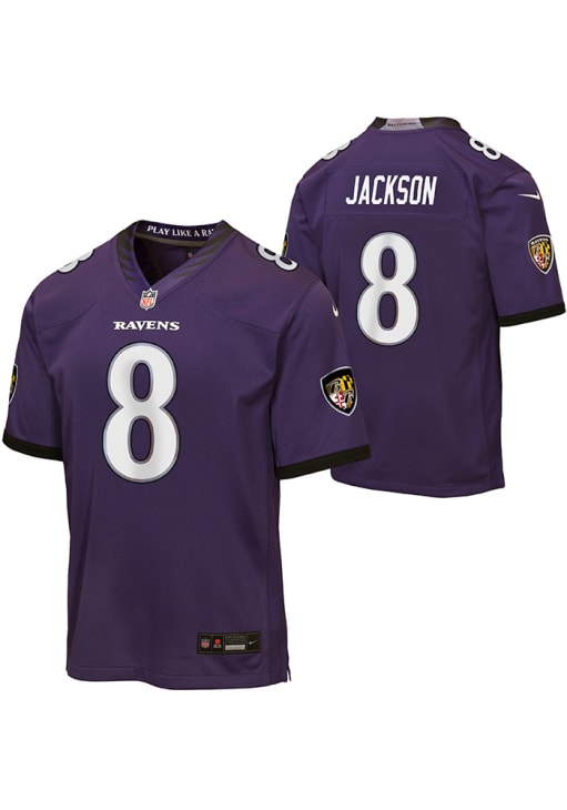 Baltimore Ravens Lamar Jackson Youth Home Replica DKPURPLE Nike