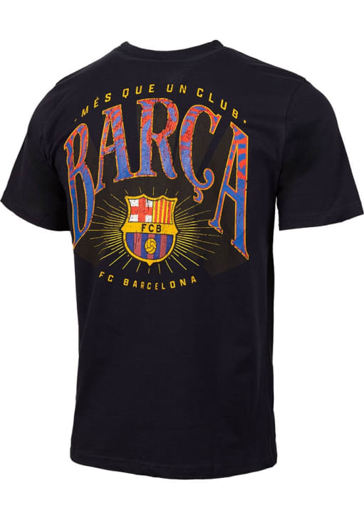 90sFC BARCELONA BARCA Tシャツ ヴィンテージ ブロークコア FC Barcelona Retro Graphic Short Sleeve Fashion T Shirt - NAVY