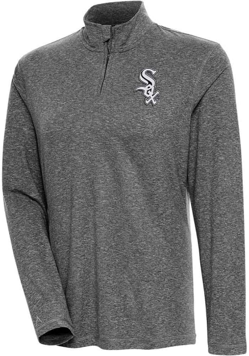 Chicago White Sox Antigua Womens BLACK Confront Long Sleeve Qtr
