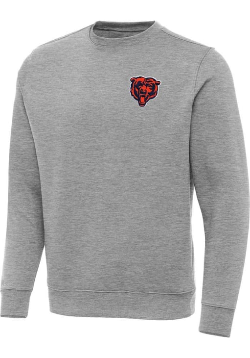 Chicago Bears Mens Antigua GREY HEATHER Alternate Victory Crew