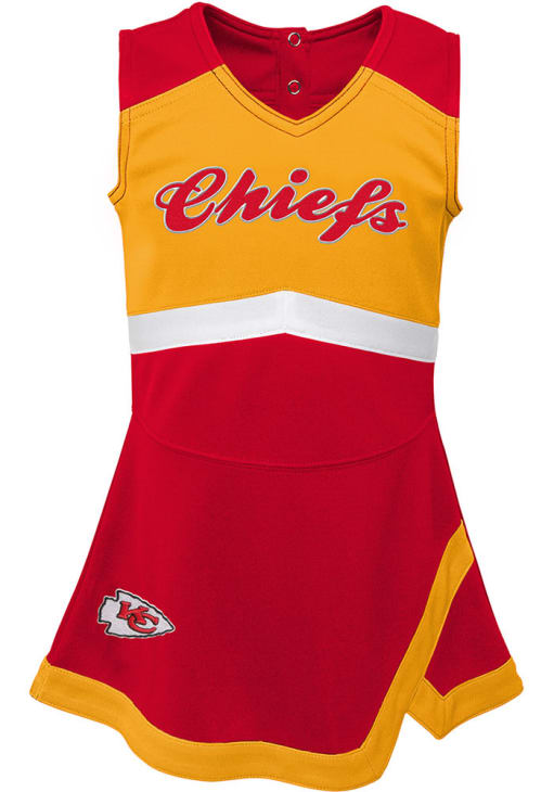 Girls Preschool Red Kansas City Chiefs Two-Piece Cheer Captain Jumper Dress with Bloomers Set Size: 5