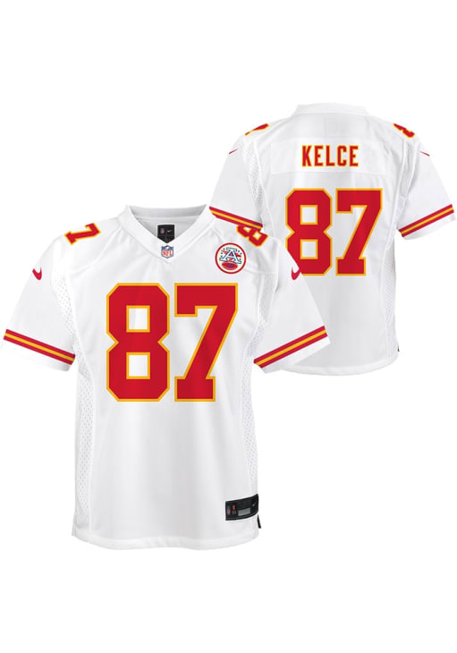 Kansas City Chiefs Travis Kelce Youth Game White Nike Football