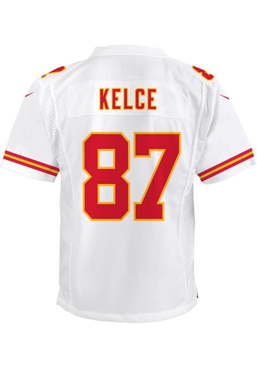 Kansas City Chiefs Travis Kelce Youth Game White Nike Football