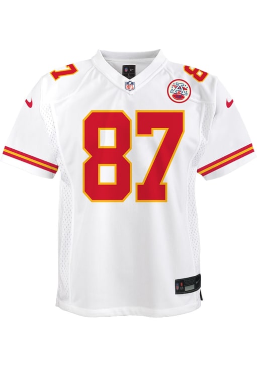 Kansas City Chiefs Travis Kelce Youth Game White Nike Football
