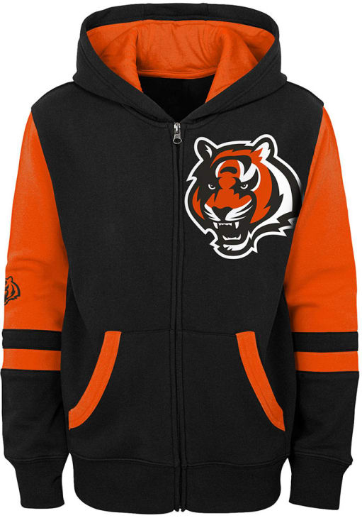 Cincinnati Bengals Youth BLACK Stadium Long Sleeve Full Zip