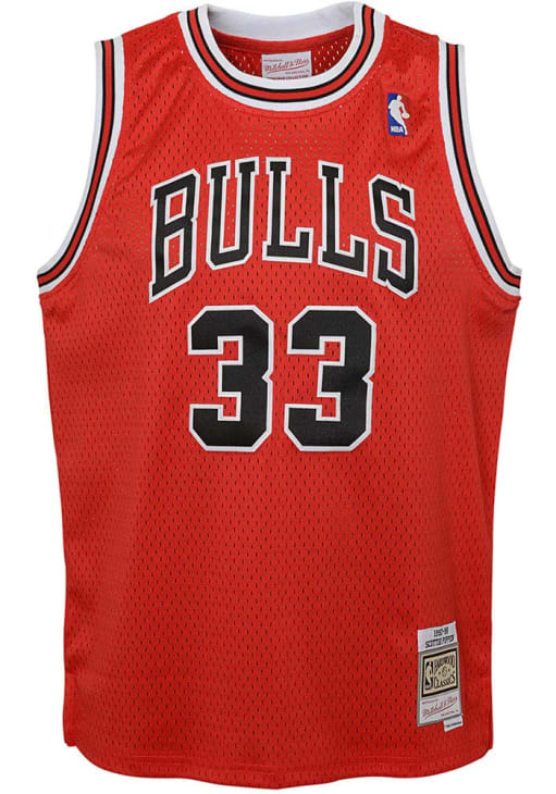 Chicago Bulls Scottie Pippen Youth Red Swingman Road Basketball