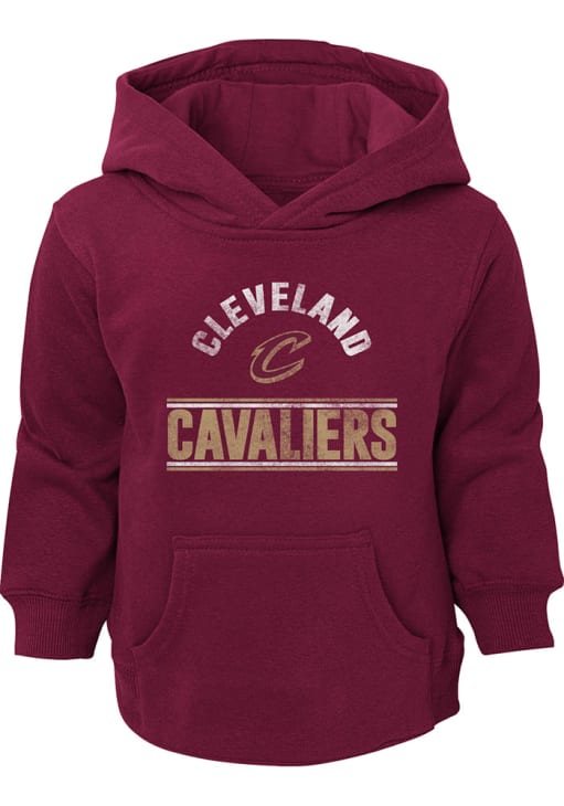 Cleveland Cavaliers Toddler MAROON Double Bar Long Sleeve Hoodie