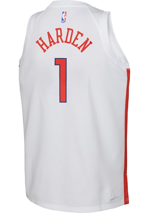 Philadelphia 76ers James Harden Youth White City Edition Swingman