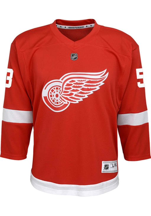 DIDYMOS サイズ6 ヘリンボーン柄 レッド Detroit Red Wings Moritz Seider Youth Red Replica Home Hockey