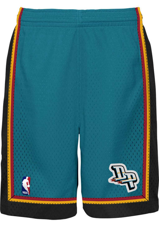 Detroit Pistons Mitchell and Ness Youth TEAL Swingman Shorts