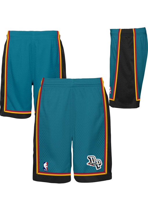Detroit Pistons Mitchell and Ness Youth TEAL Swingman Shorts