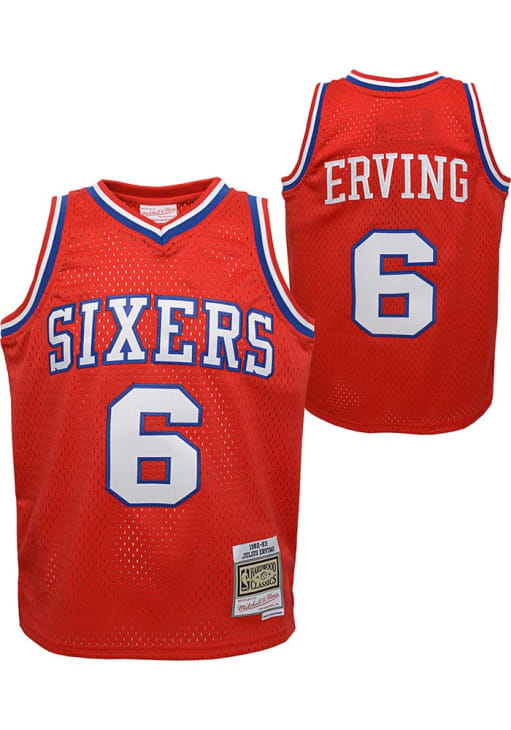 Philadelphia 76ers Julius Erving Youth Red Swingman Road
