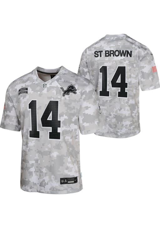 Detroit Lions Amon-Ra St. Brown Youth Salute To Service GREY Nike