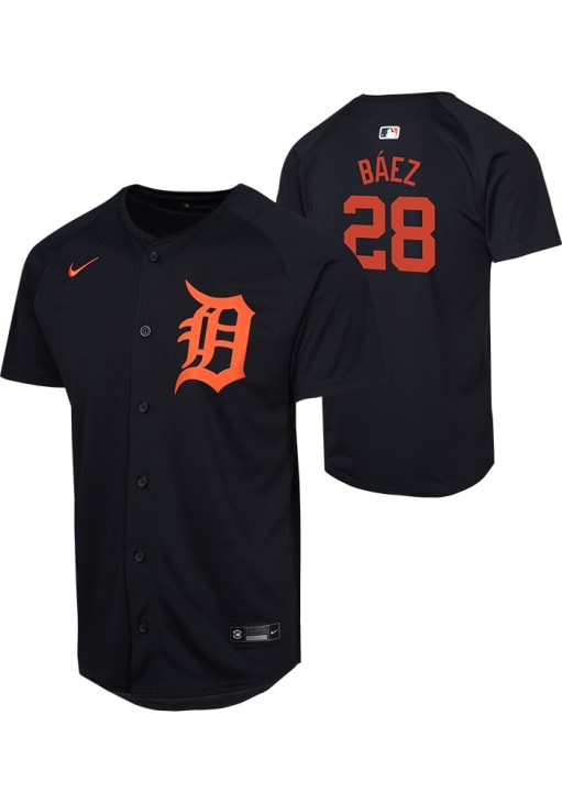 Detroit Tigers Javier Baez Youth NAVY Alt Limited Baseball Jersey