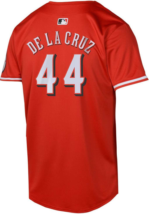 elly Cincinnati Reds Elly De La Cruz Youth GREY Road Limited Baseball