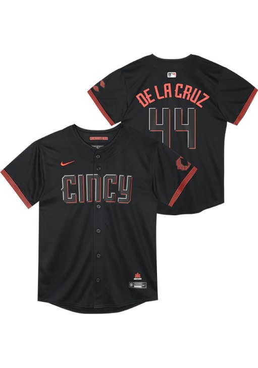 Elly de La Cruz Cincinnati Reds Boys Black City Connect Limited Baseball Jersey, Black, 100% POLYESTER, Size