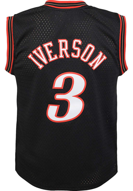 Allen Iverson # Philadelphia 76ers Boys BLACK Swingman Road Jersey