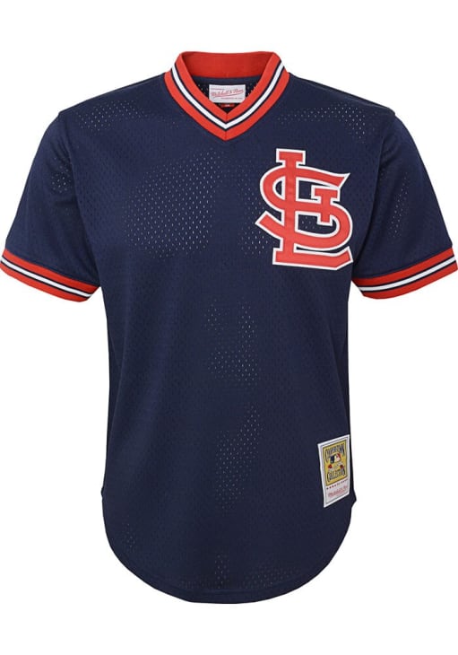 St Louis Cardinals Ozzie Smith Youth NAVY Mesh BP Baseball Jersey