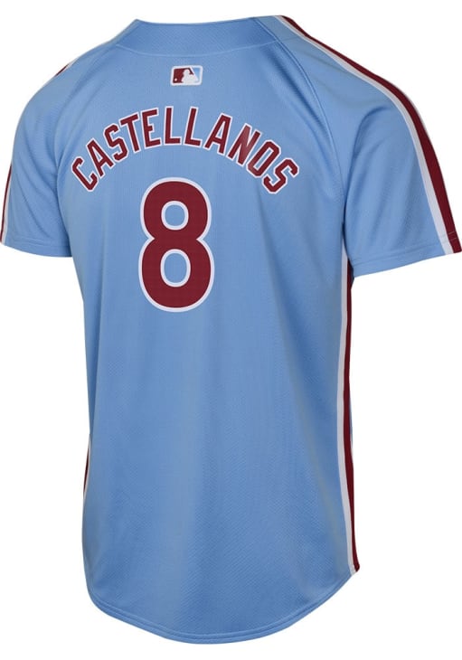 Philadelphia Phillies Nick Castellanos Youth LIGHT BLUE Alt