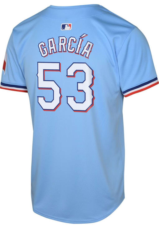 Texas Rangers Adolis Garcia Youth LIGHT BLUE Alt Limited Baseball