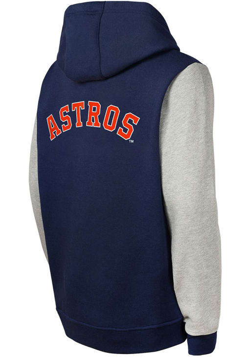 Houston Astros Youth NAVY Fly Ball Long Sleeve Hoodie - 133422251