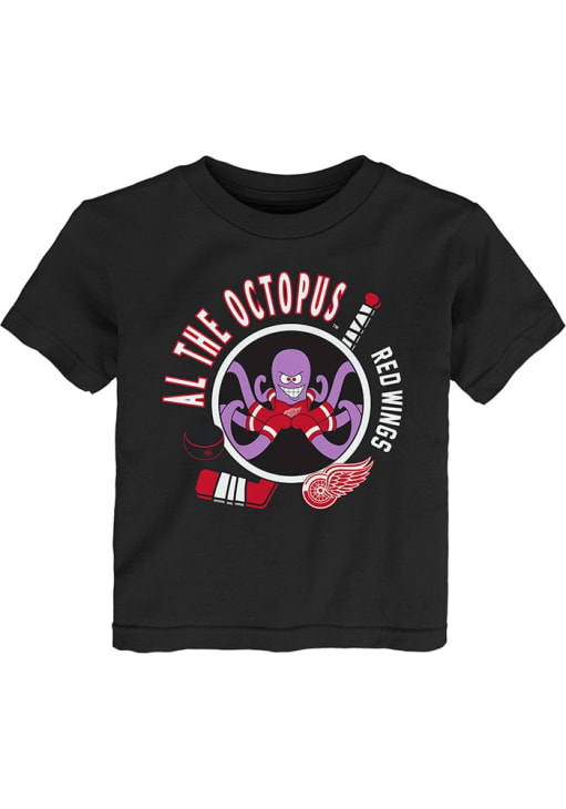 Detroit Red Wings Al The Octopus Toddler Ready To Play BLACK Short
