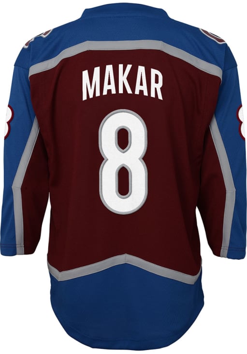 Colorado Avalanche Cale Makar Youth MAROON Home Replica Hockey