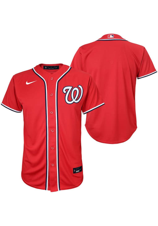 Washington Nationals Youth Red Alt Replica Baseball Jersey - 133424679