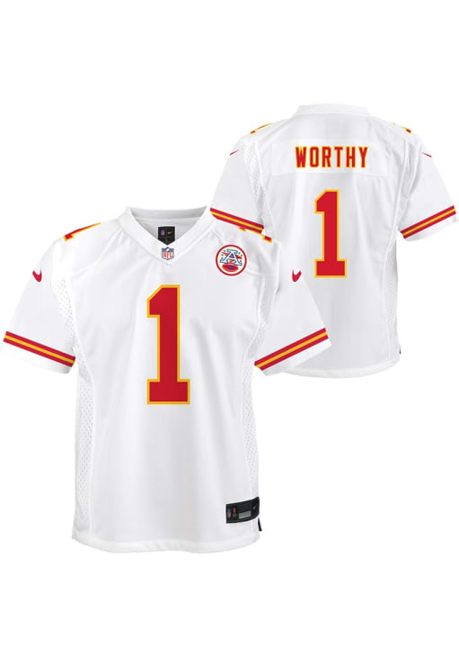 Kansas City Chiefs Xavier Worthy Youth Replica Jersey White Nike