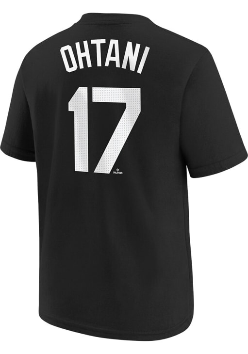 OHTANI 17 Tシャツ 黒 Shohei Ohtani Los Angeles Dodgers Youth BLACK Name and Number